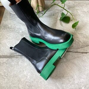 Alias Mae Black and Green Heeled Boots